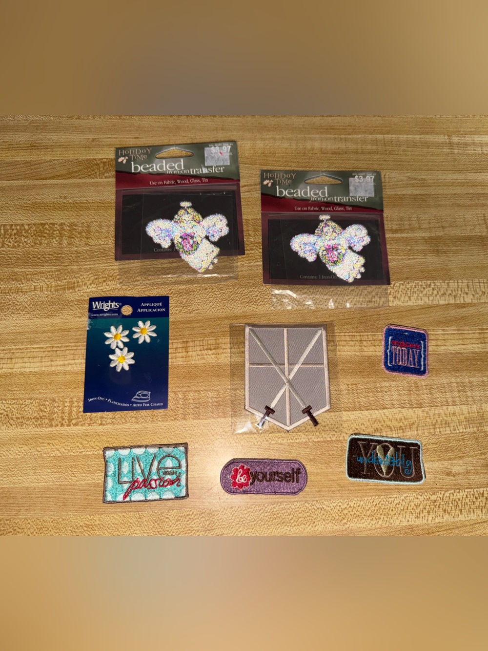 Assorted Iron-On Patches and Beaded Transfers‎ - Multicolor sewing craft